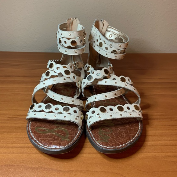 Sam Edelman Cream Gladiator Multi-strap bohemian Sandals 7.5 Summer - Picture 3 of 8